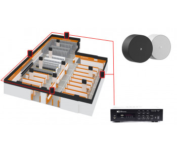 Акустическая система для магазина 4 настенных колонки AUDAC NELO706
